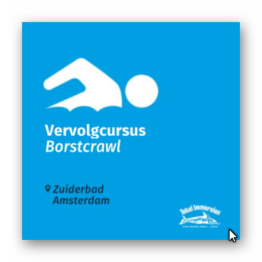 Vervolgcursus Borstcrawl donderdagavond van 19.00- 20.00 uur in het Zuiderbad op 3-10-17-24 september en 1-8 oktober